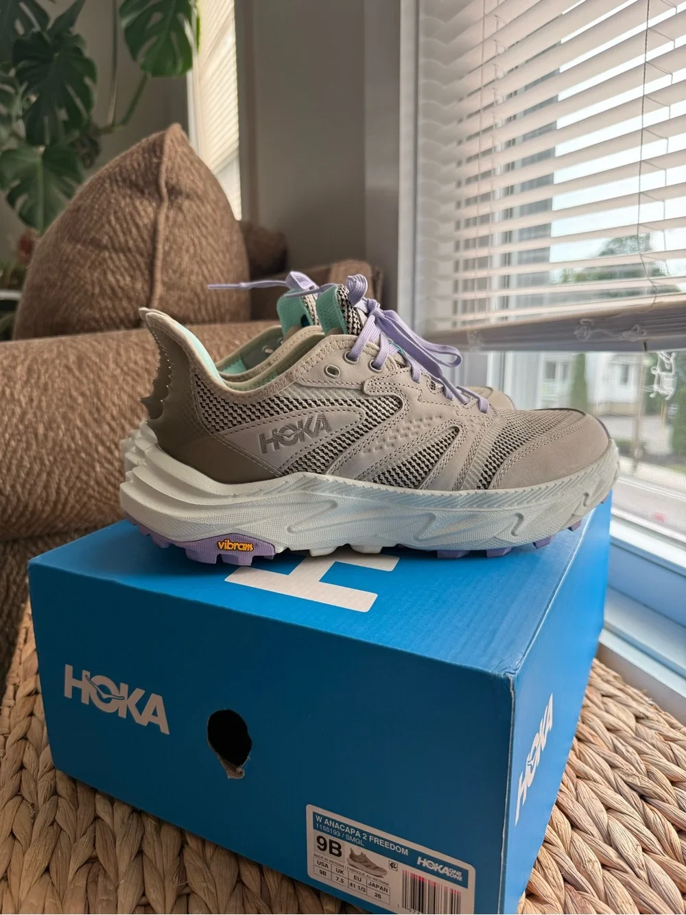 HOKA Women's Anacapa 2 Freedom Hiking Shoes in Sesame